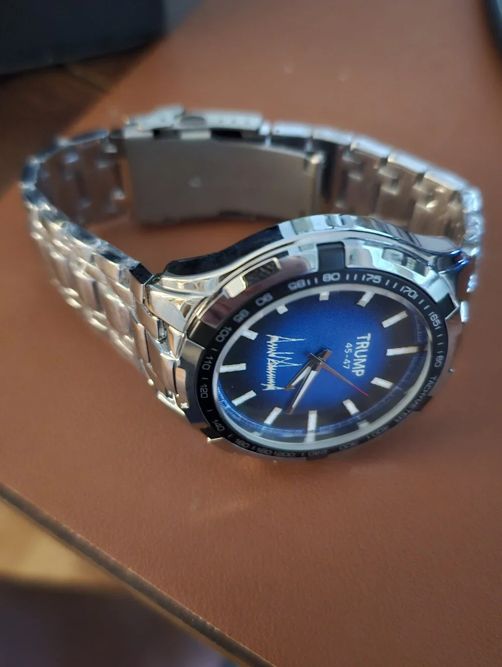 Stainless Steel Blue Dial Men's Ttump Watch